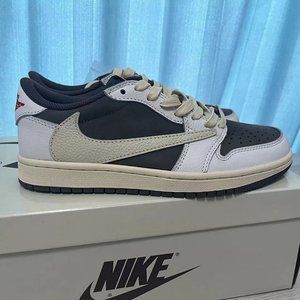 Air Jordan 1 White And Brown Color-Blocked Unisex Sneakers